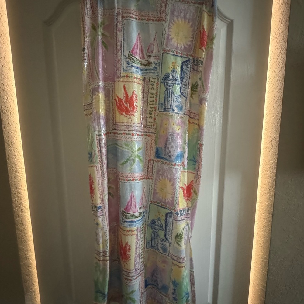 Mumu Colorful  sequin skirt with Nautical Print